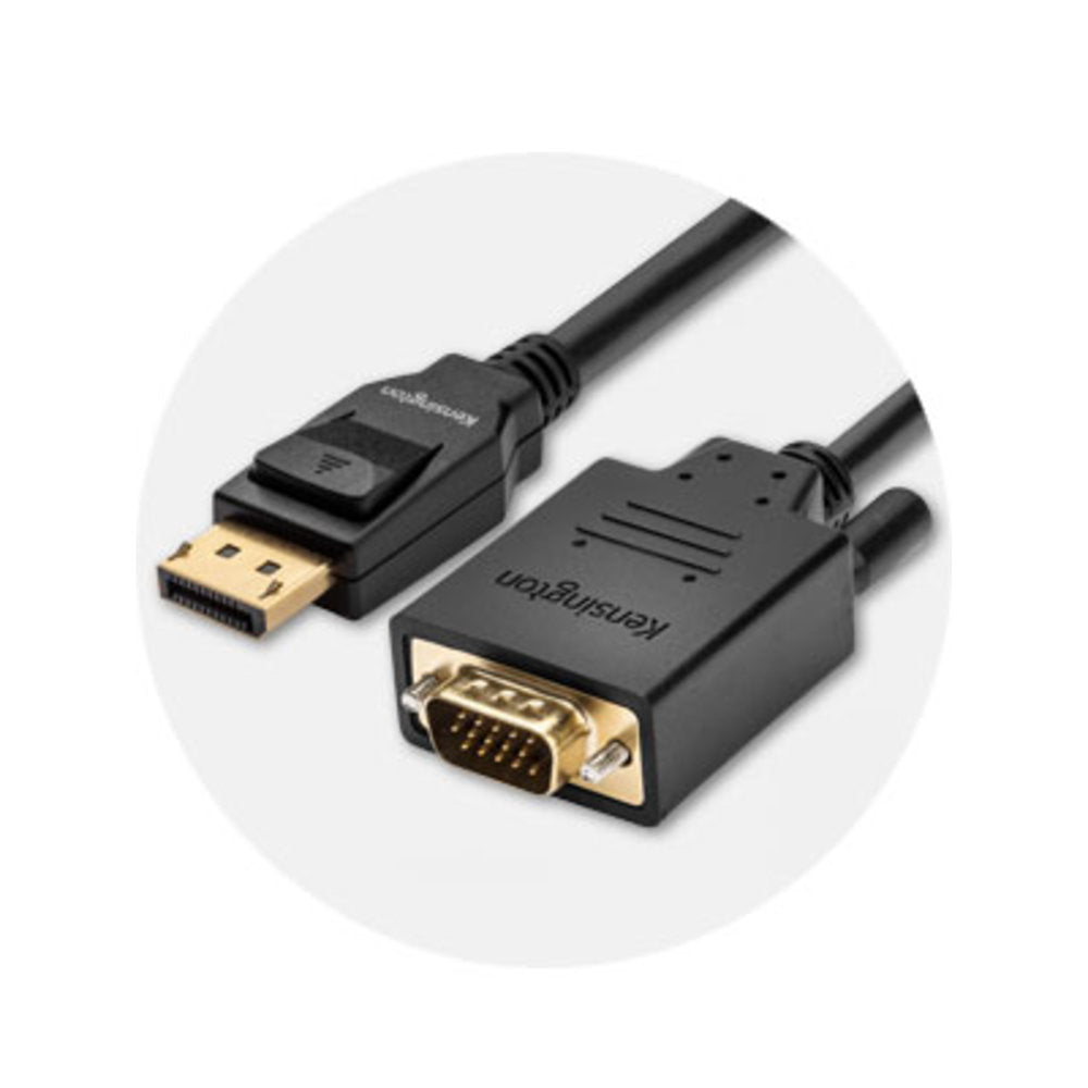 Kensington Adapter DisplayPort zu VGA – 1920 × 1200 @ 60 Hz, DisplayPort 1.2, 1,8 m, passiv, schwarz
