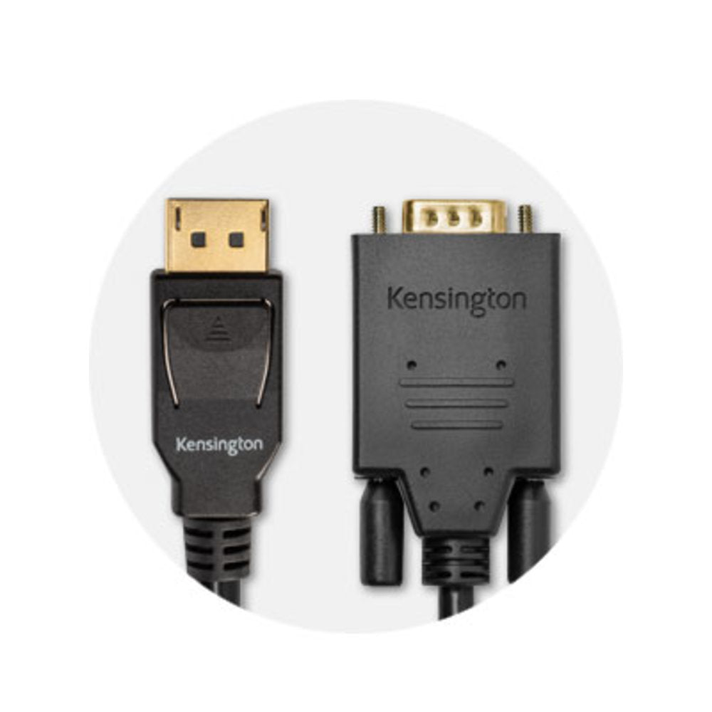 Kensington Adapter DisplayPort zu VGA – 1920 × 1200 @ 60 Hz, DisplayPort 1.2, 1,8 m, passiv, schwarz