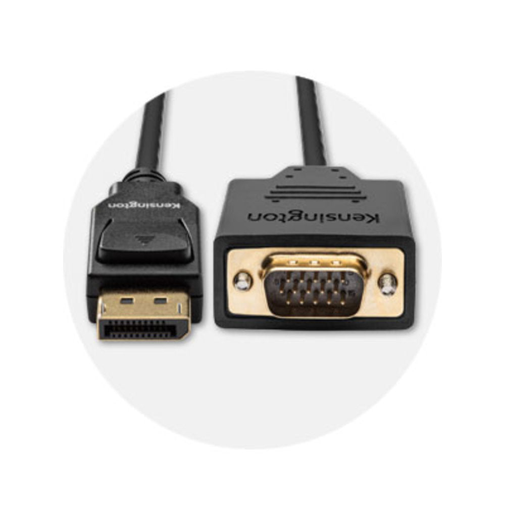 Kensington Adapter DisplayPort zu VGA – 1920 × 1200 @ 60 Hz, DisplayPort 1.2, 1,8 m, passiv, schwarz