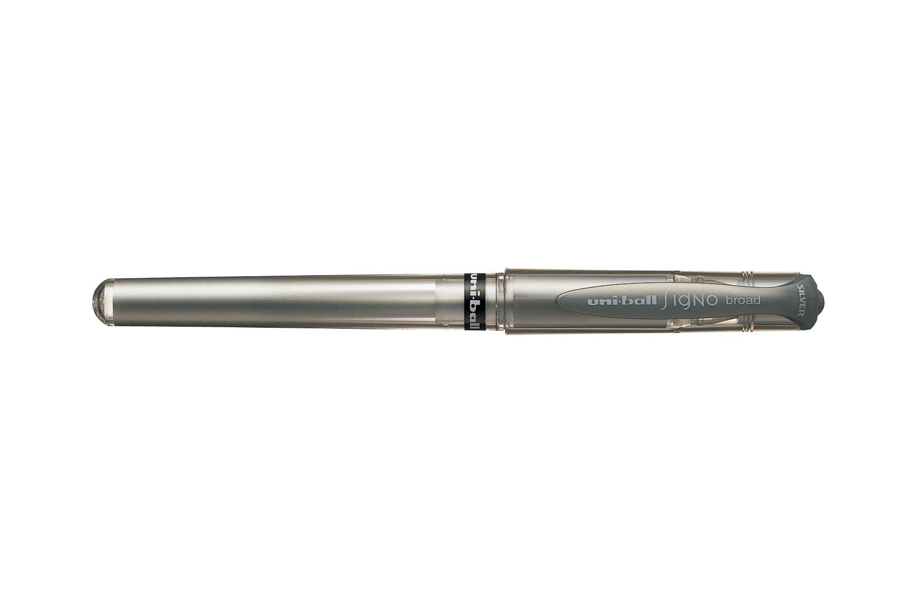 Uni-Ball Signo broad – Tintenroller, dokumentenecht, mit Kappe, 0,6 mm, silber