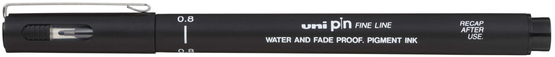 Uni-Ball Pin 08 Fineliner – 0,8 mm, schwarz, wasserfest