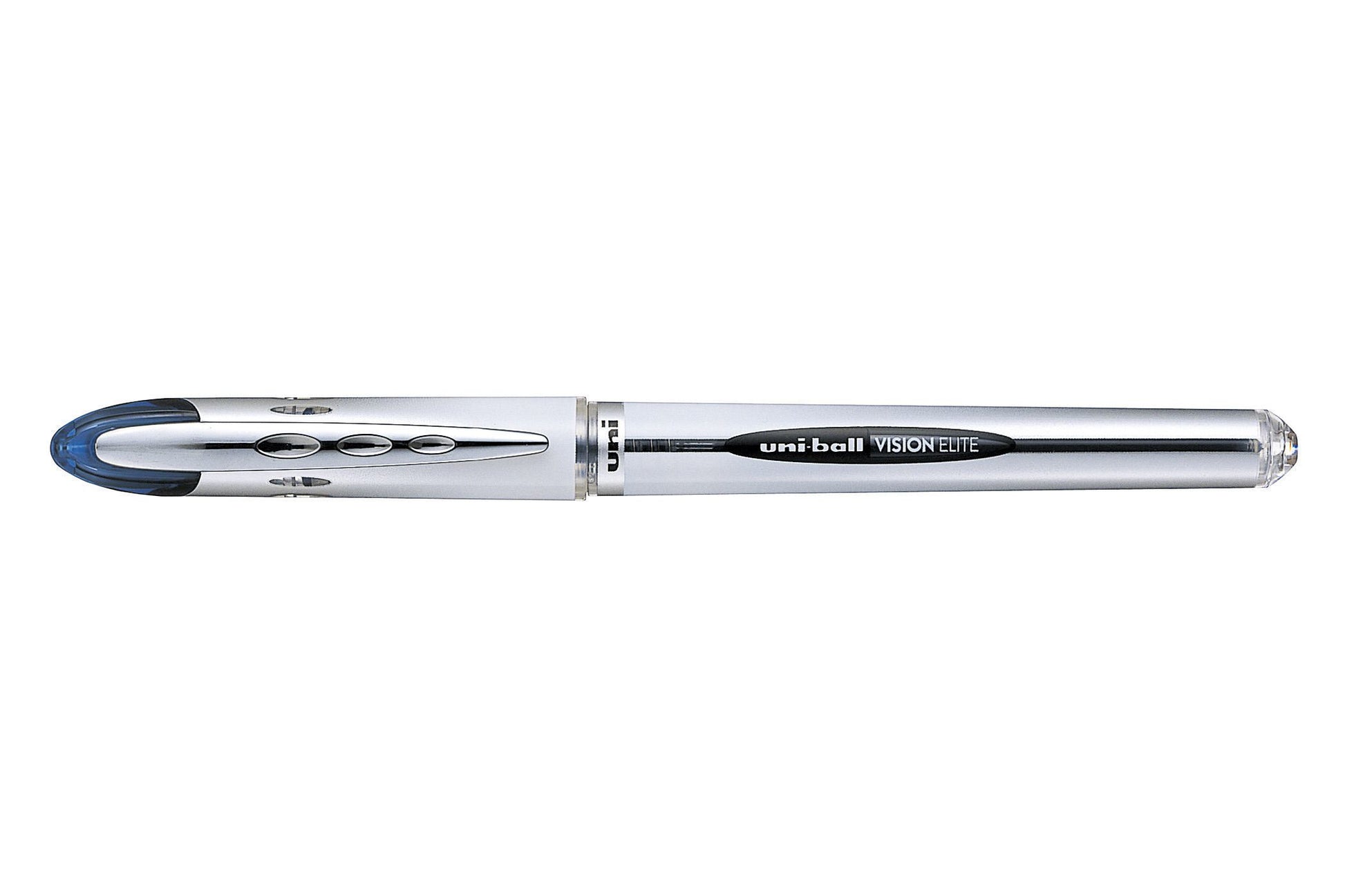 Uni-Ball Vision Elite – Tintenroller, 0,8 mm, Blau/Schwarz, dokumentenecht, wasserfest, Silber