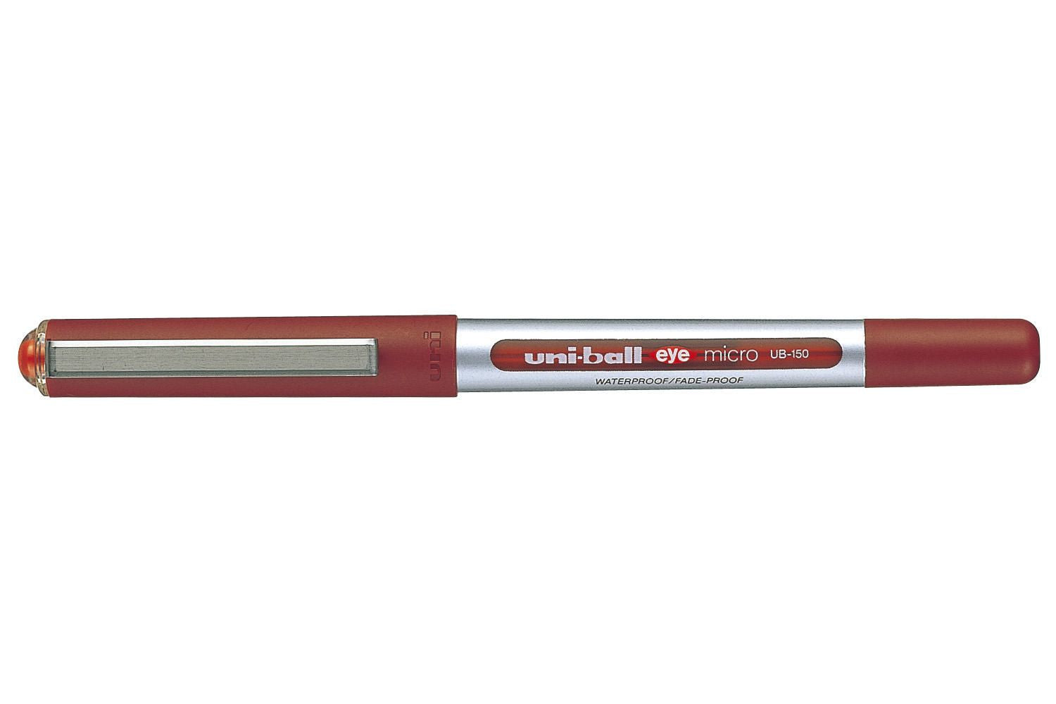 Uni-Ball eye micro – Tintenroller, dokumentenecht, mit Kappe, 0,3 mm, rot, für Linkshänder