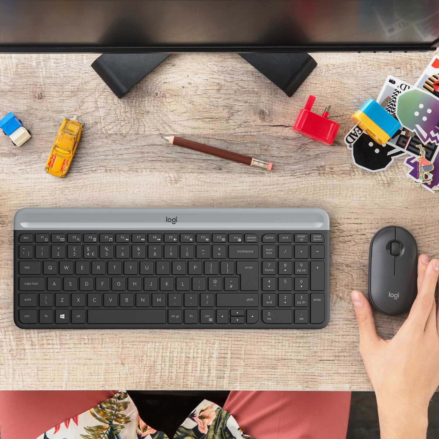 Logitech MK470 – Tastatur, kabellos (2,4 GHz), US-Layout (EN) – für Windows 10, Windows 11 & ChromeOS