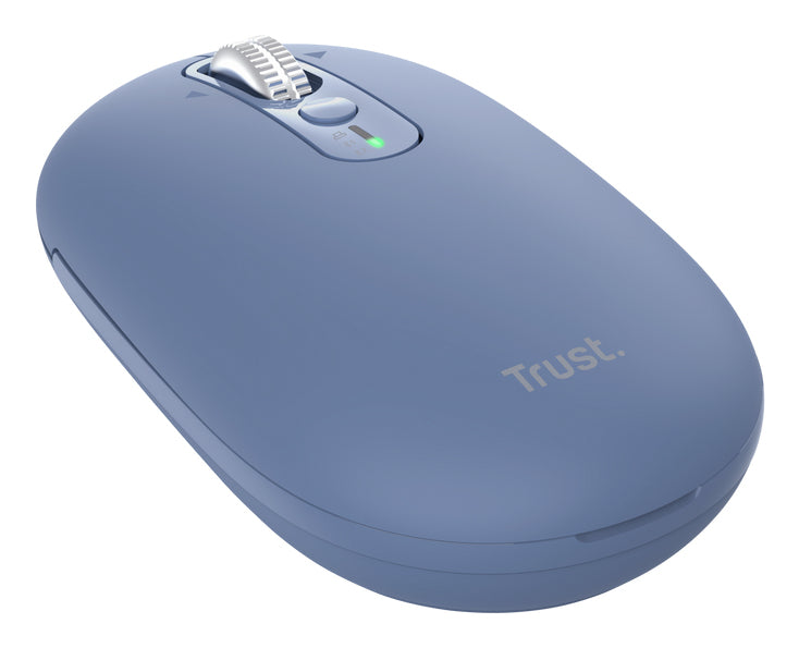 Trust Seron Slim Multi – Maus – Kabellos (Bluetooth/2,4 GHz), 3200 DPI, beidhändig, Blau