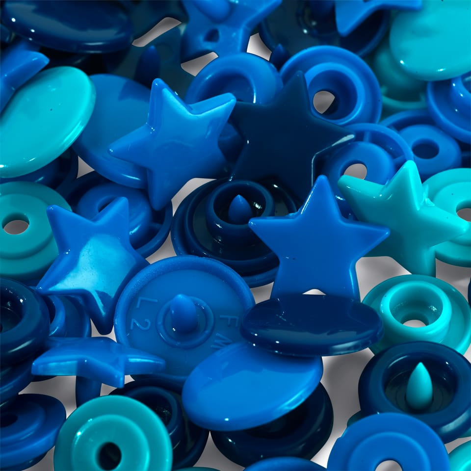 Prym Ösen Ø 12,4 mm – Polyoxymethylen (POM), Blau, 30 Stück