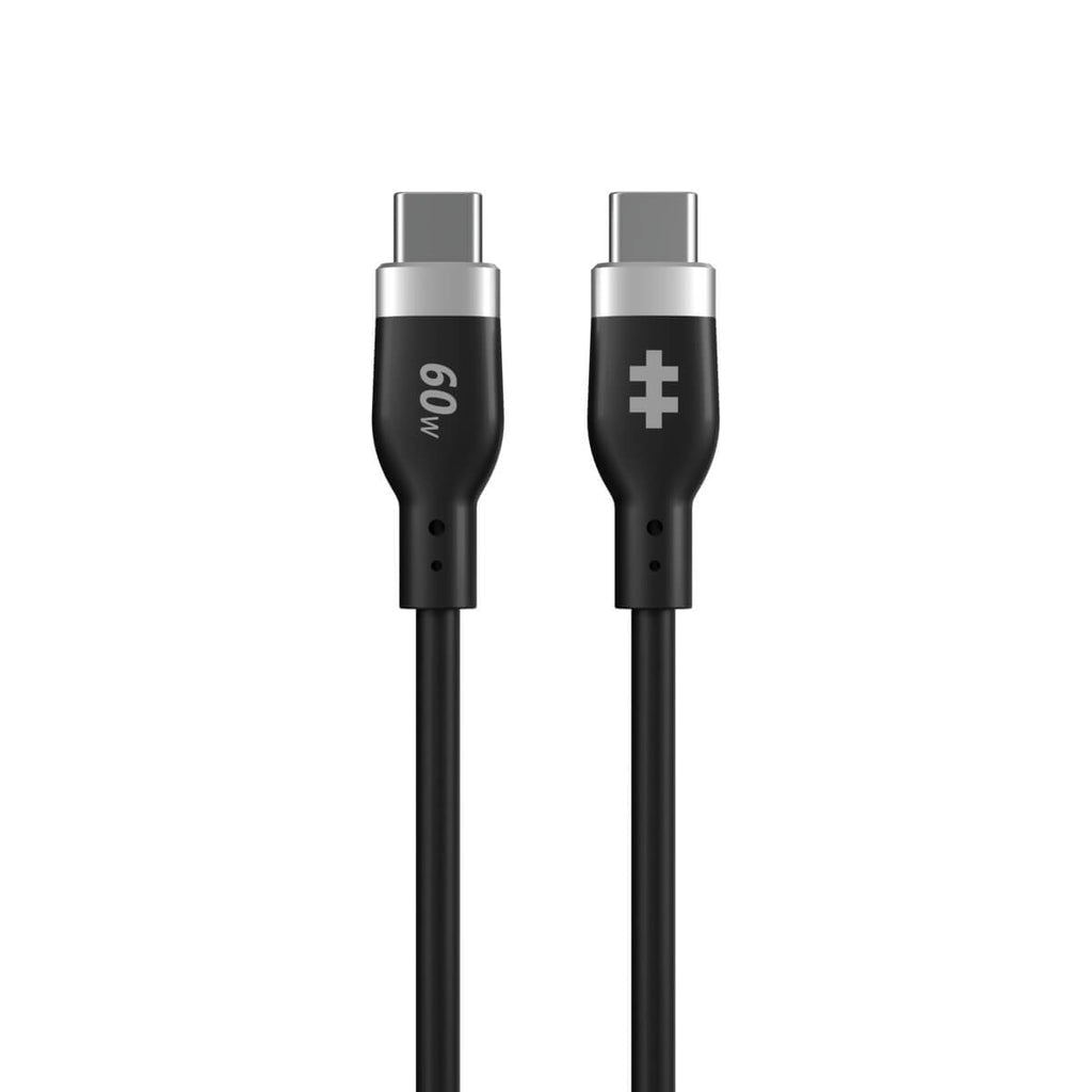 HYPER USB-C auf USB-C Kabel – USB 2.0 (480 Mbit/s) – 1,5 m – PD 60 W – Silikon – Schwarz