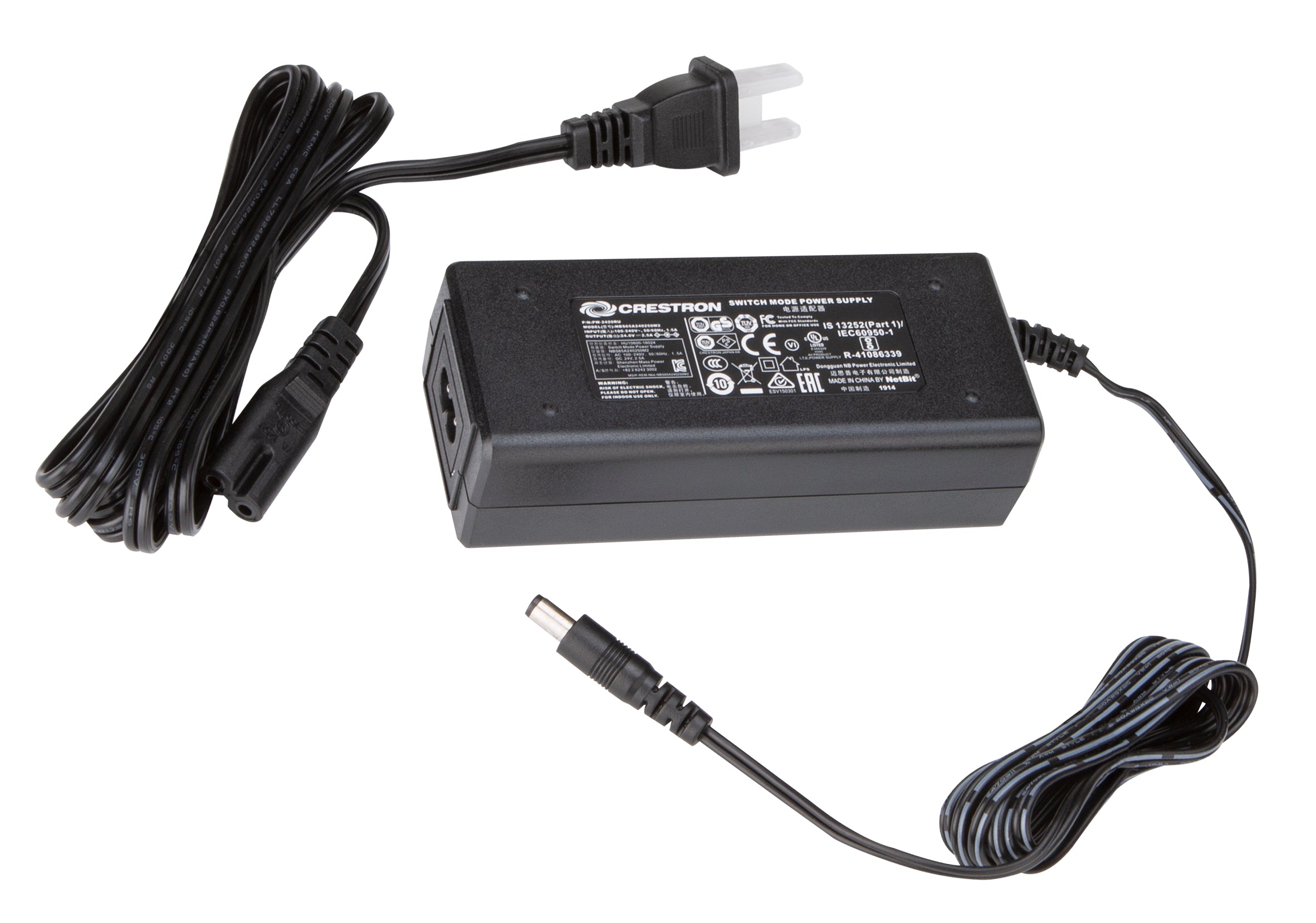 Crestron PW-2420RU Netzteil 60 W – 24 V, 2,5 A, 2,1 mm Hohlstecker – Schwarz