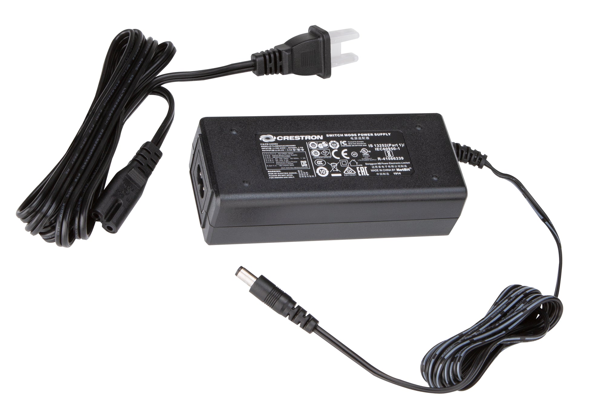 Crestron PW-2420RU Netzteil 60 W (24 V, 2,5 A) – 2,1 mm Hohlstecker – für Crestron-Geräte – schwarz
