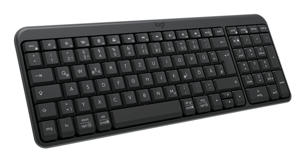 Logitech K250 Compact Bluetooth – Tastatur – Bluetooth & 2,4 GHz – QWERTZ (DE) – Graphit