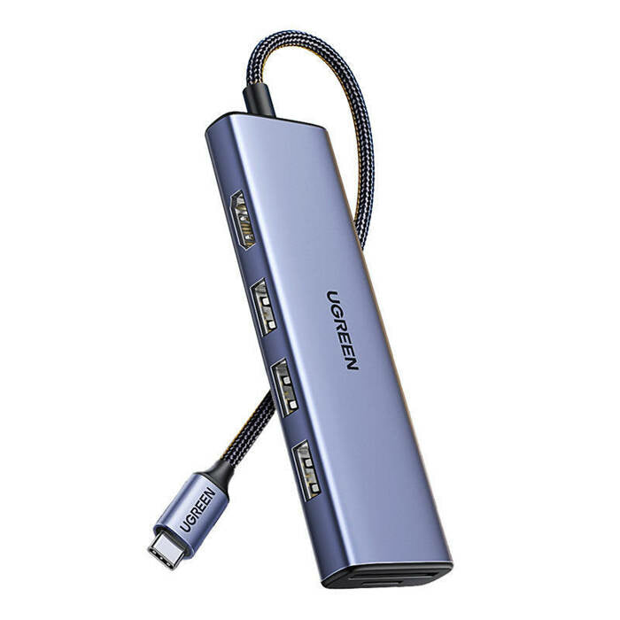 Ugreen 20956A Multiport-Adapter – USB-C, 1× HDMI, 3× USB-A, SD/microSD, für Windows/Mac/Linux