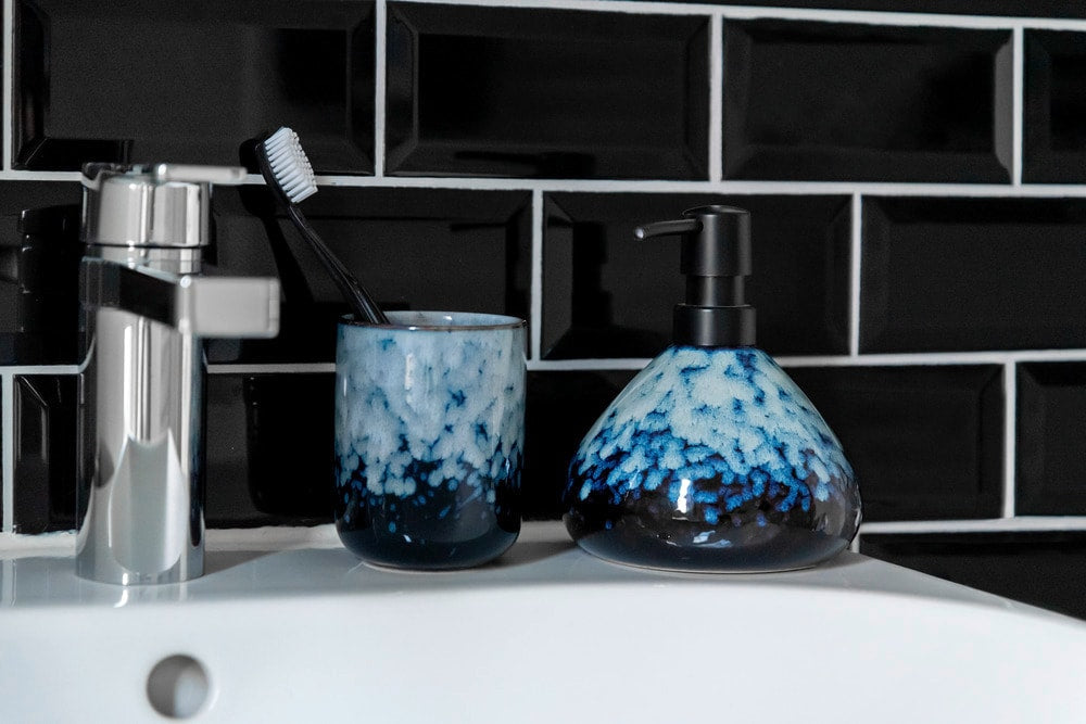 Wenko Rosali Seifenspender – Keramik, Blau, 450 ml