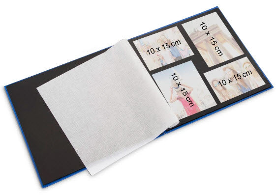 Hama Fotoalbum Wiro Fine Art – blau, mit Pergaminzwischenblättern, Papier, 360 × 320 mm