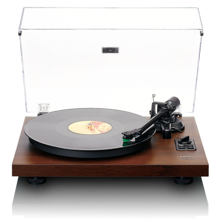 Lenco LS-600WA – Plattenspieler (Riemenantrieb, manuell), Bluetooth, Phono-Vorverstärker, 33⅓/45 U/min – Holz/Schwarz