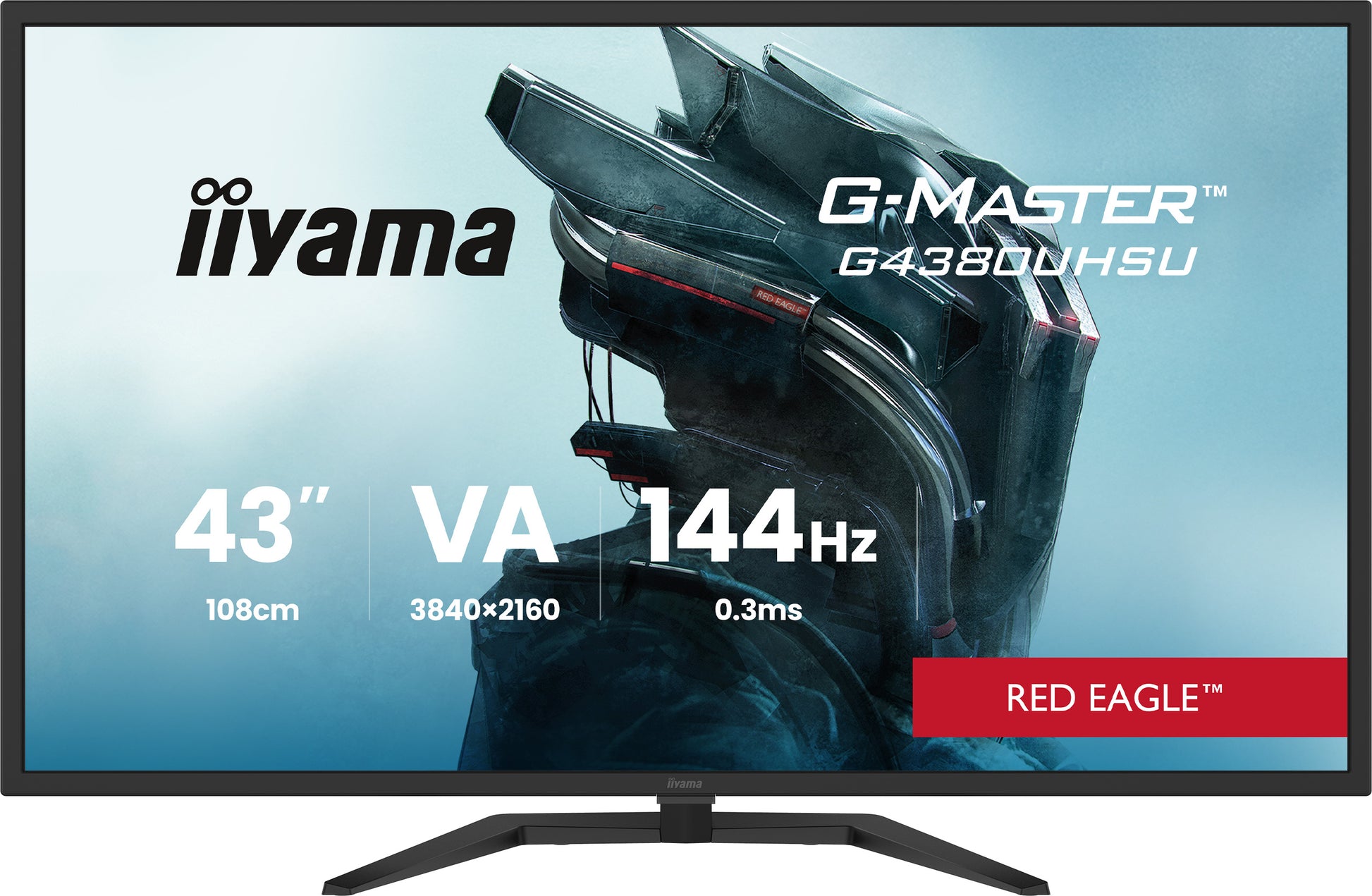 iiyama G-MASTER G4380UHSU-B2 – Monitor, 43" 4K UHD (3840 × 2160), VA, 144 Hz, 550 cd/m²