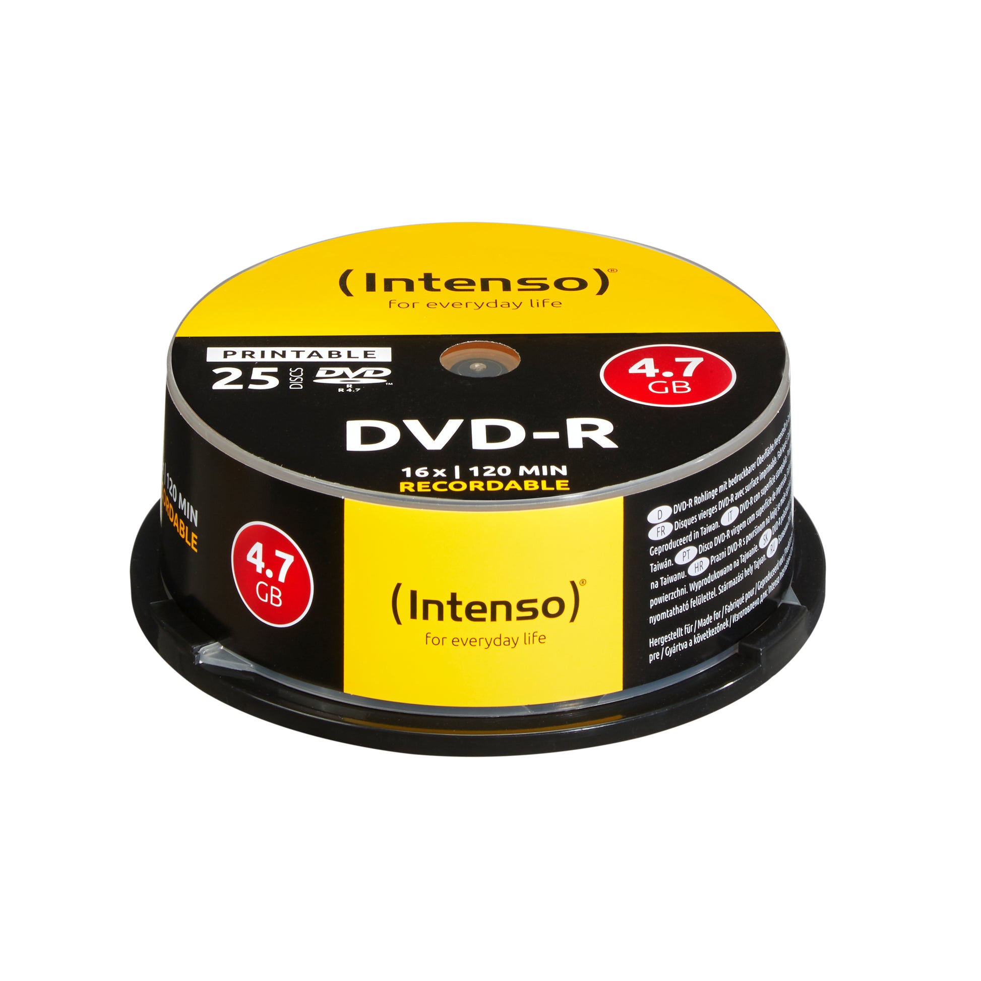 Intenso DVD-R 4,7 GB – 16×, bedruckbar, 25er Pack