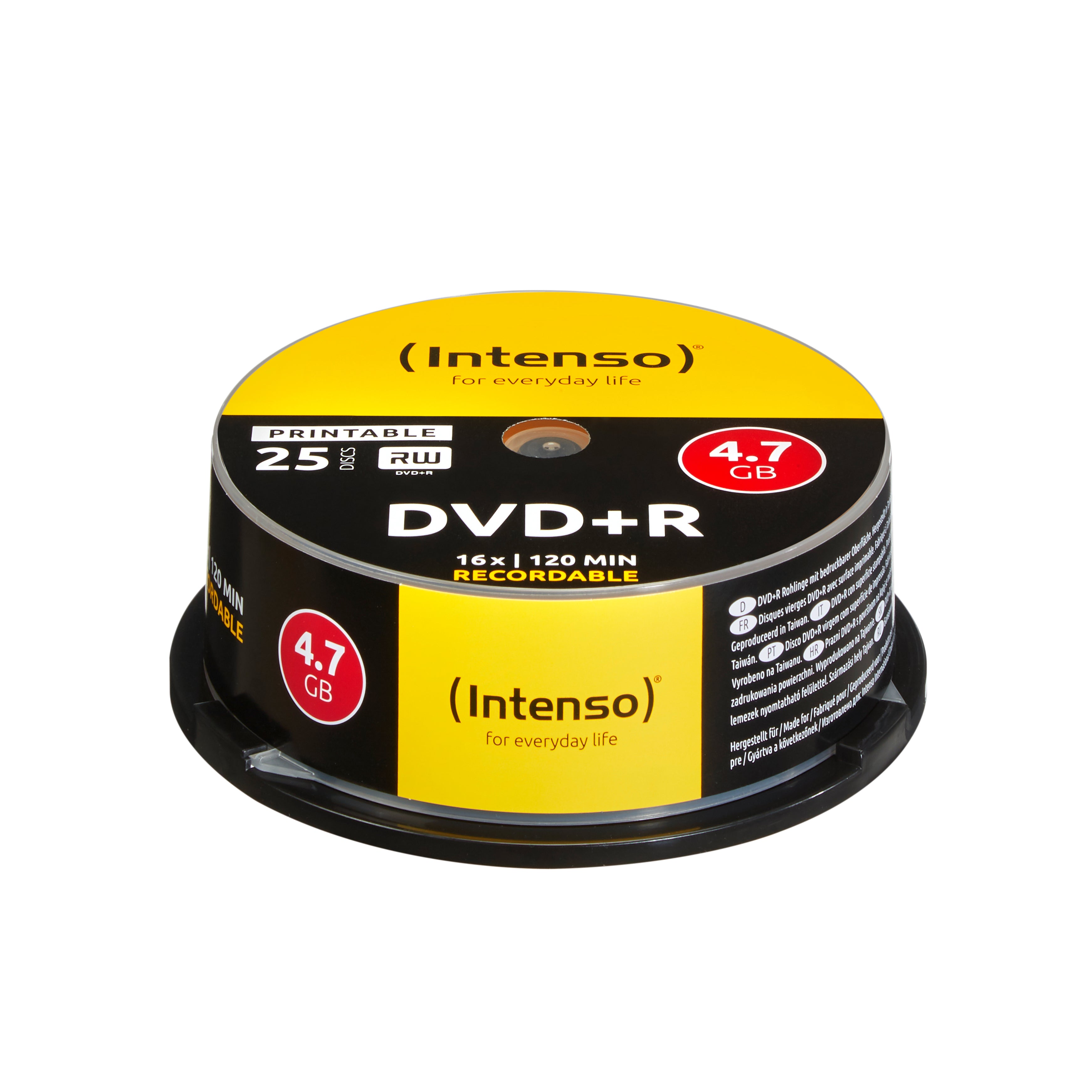 Intenso DVD+R 4,7 GB – 16×, bedruckbar, 25er Pack
