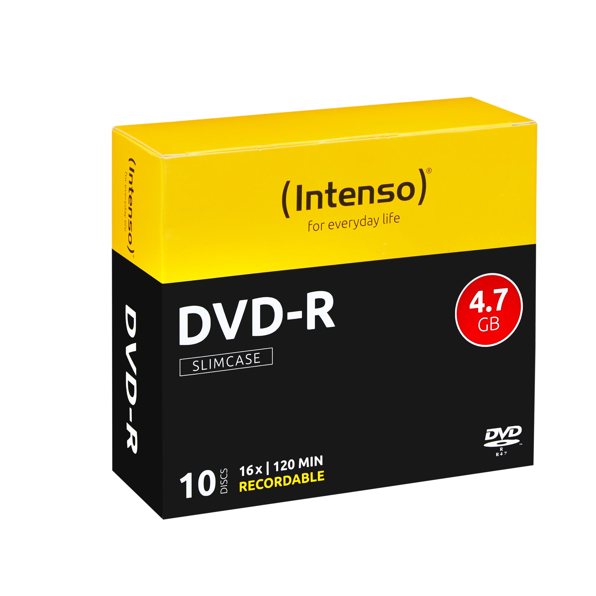 Intenso DVD-R 4,7 GB – 16×, Slimcase, 10er Pack