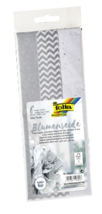 Folia Seidenpapier, 20 g/m², 50 × 75 cm, silber, 6 Blatt, FSC Mix Credit