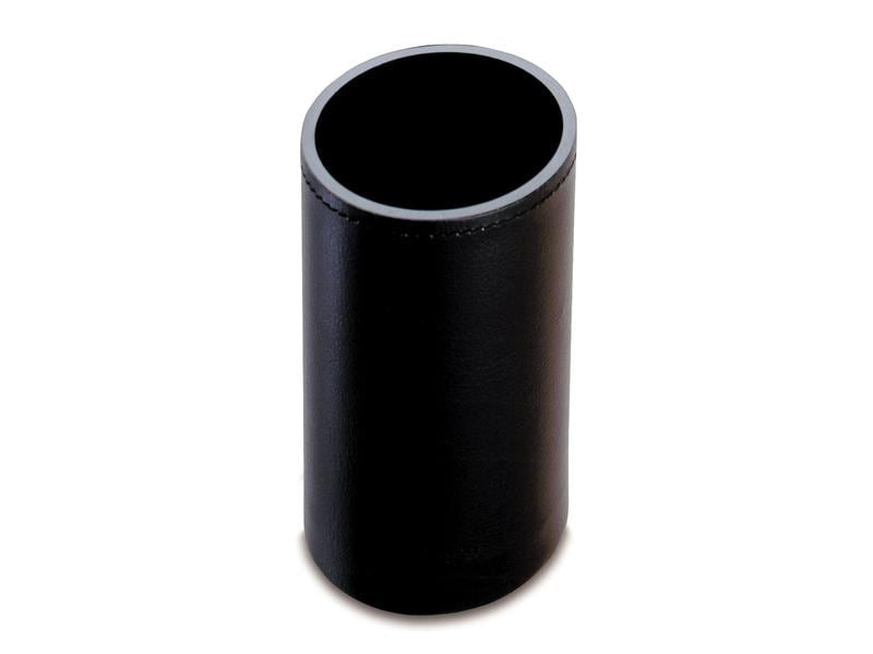 Laufer Läufer Monza Stifteköcher – 1 Fach, Schwarz, Kunstleder, Ø 70 × H 100 mm
