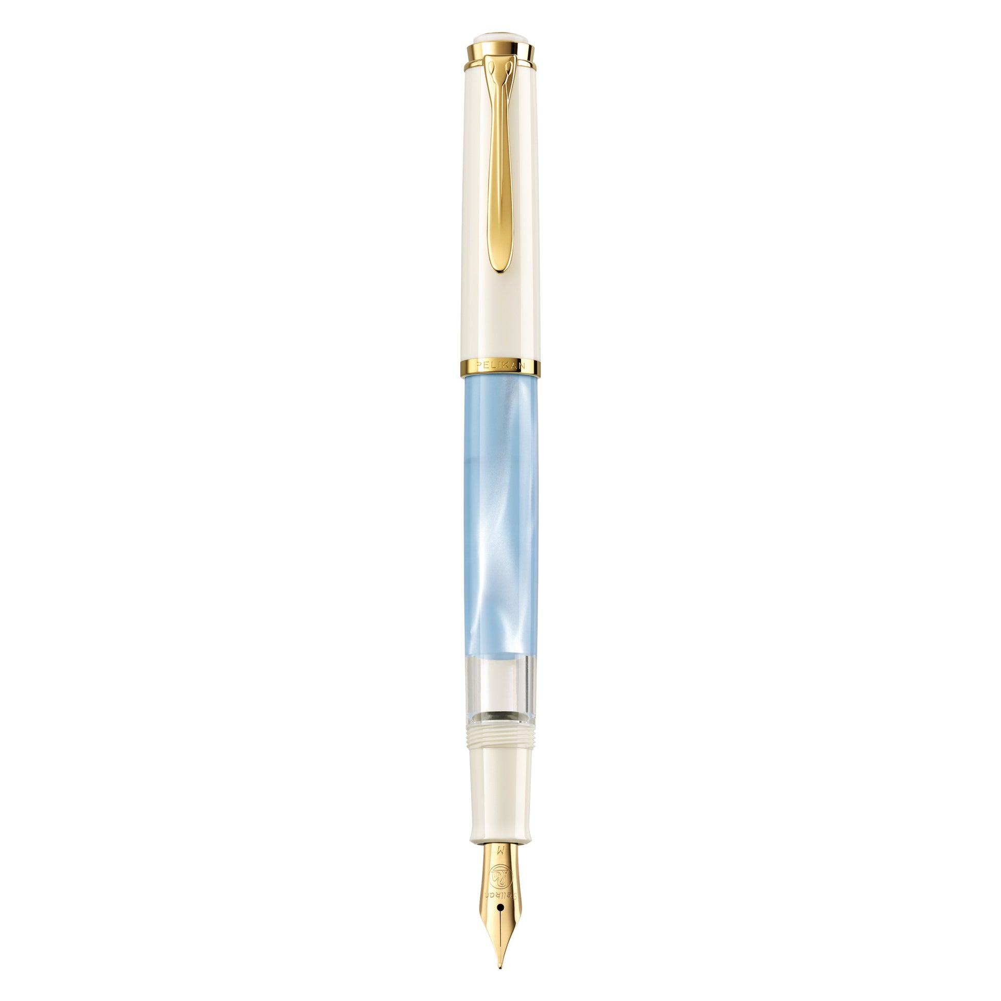 Pelikan M 200 pastellblau, vergoldet – EF Feder