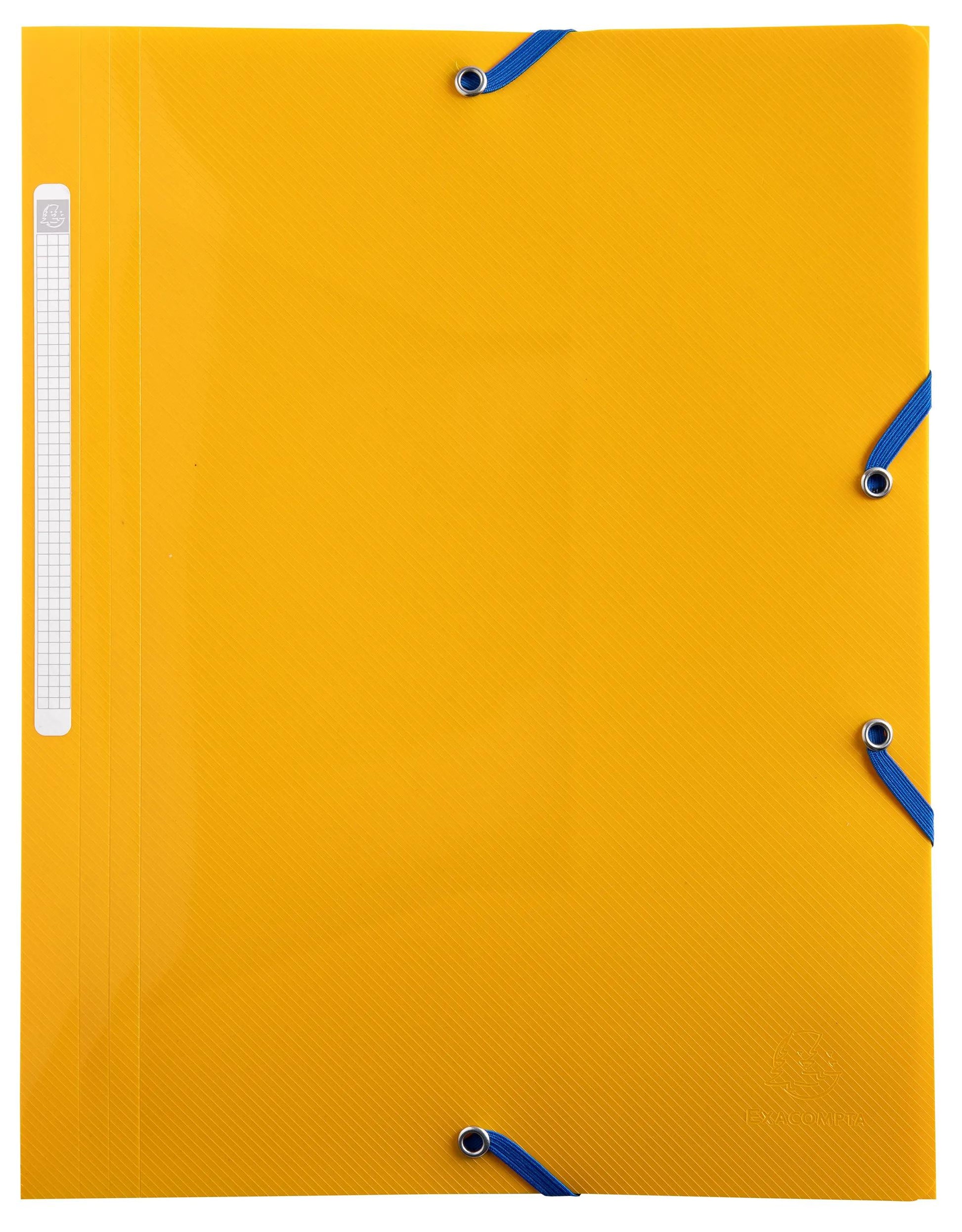 Exacompta Gummibandmappe A4 – Gummiband, Polypropylen (PP), mehrfarbig, 3 Klappen, bis 250 Blatt, 4 Stk.