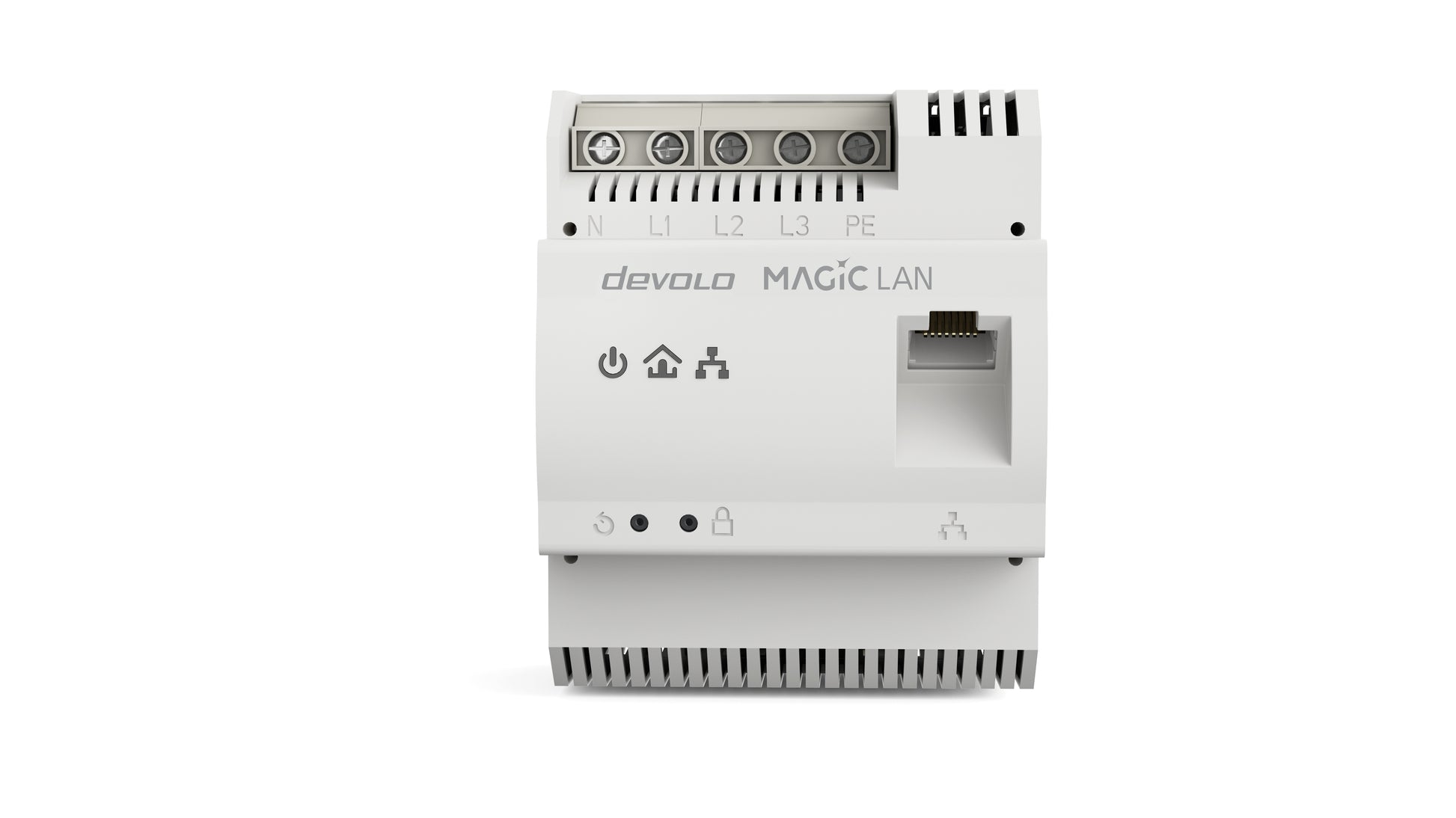 Devolo Magic 2 LAN DINschiene – Powerline Adapter – 2,4 Gbit/s, 1× 2,5G RJ‑45, Weiss
