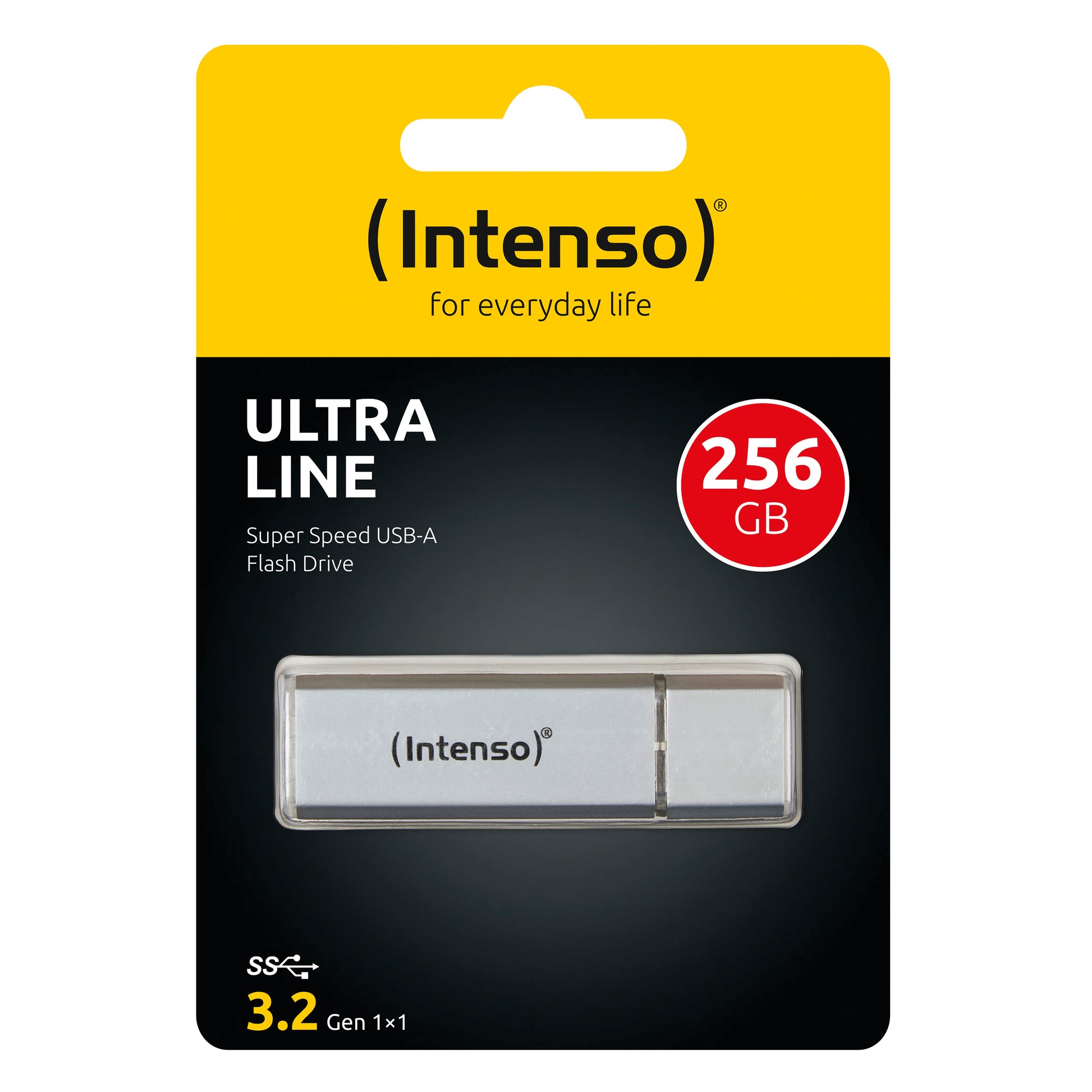 Intenso Ultra Line – 256 GB, USB-A (USB 3.2 Gen 1), Lesegeschwindigkeit 70 MB/s, Silber