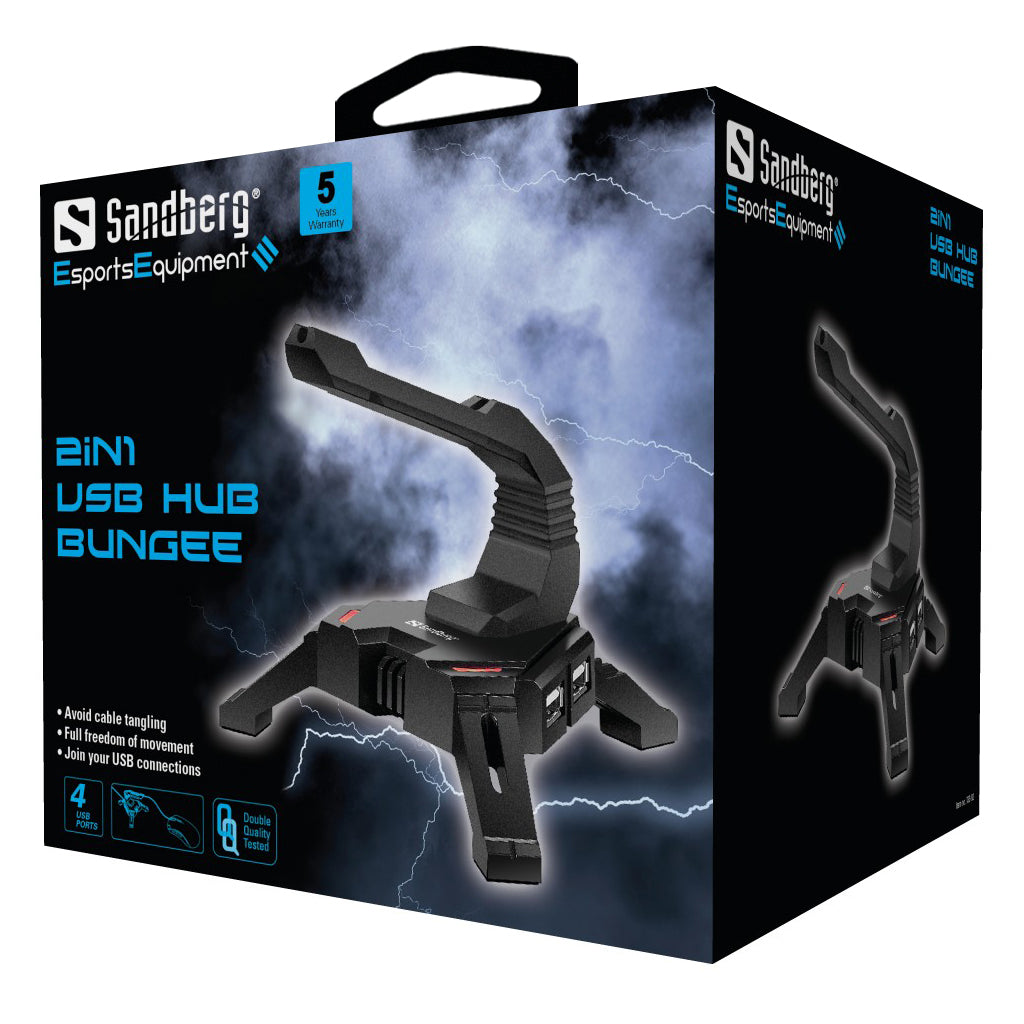 Sandberg Bungee 2in1 USB-Hub – 4× USB-A, für Windows/Mac
