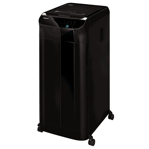 Fellowes AutoMax 600M – Aktenvernichter mit Autofeed 600 Blatt, DIN P-5, Partikelschnitt 2 × 12 mm, 83 l, A4