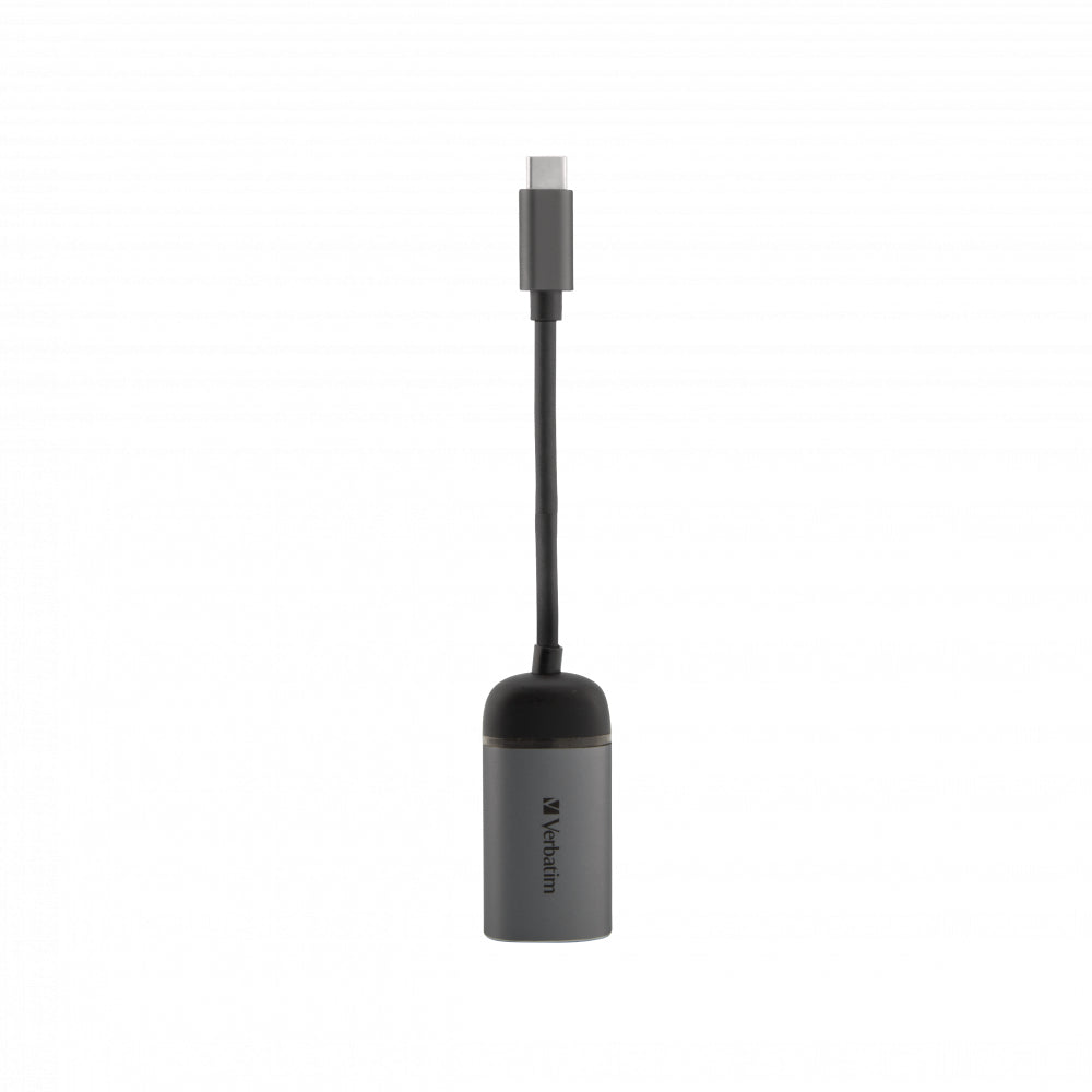 Verbatim USB-C zu RJ-45 Netzwerkadapter – Gigabit (1 Gbit/s), USB 3.2 Gen 1 (5 Gbit/s), 10 cm