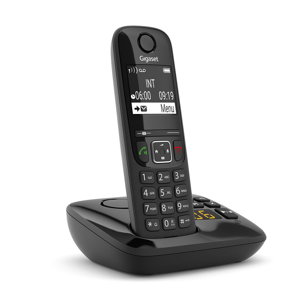 Gigaset AS690 A – DECT-Telefon, freisprechen, mit AB, 2" Display, schwarz