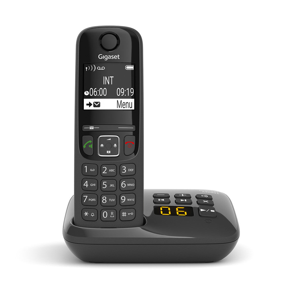 Gigaset AS690 A – DECT-Telefon, freisprechen, mit AB, 2" Display, schwarz