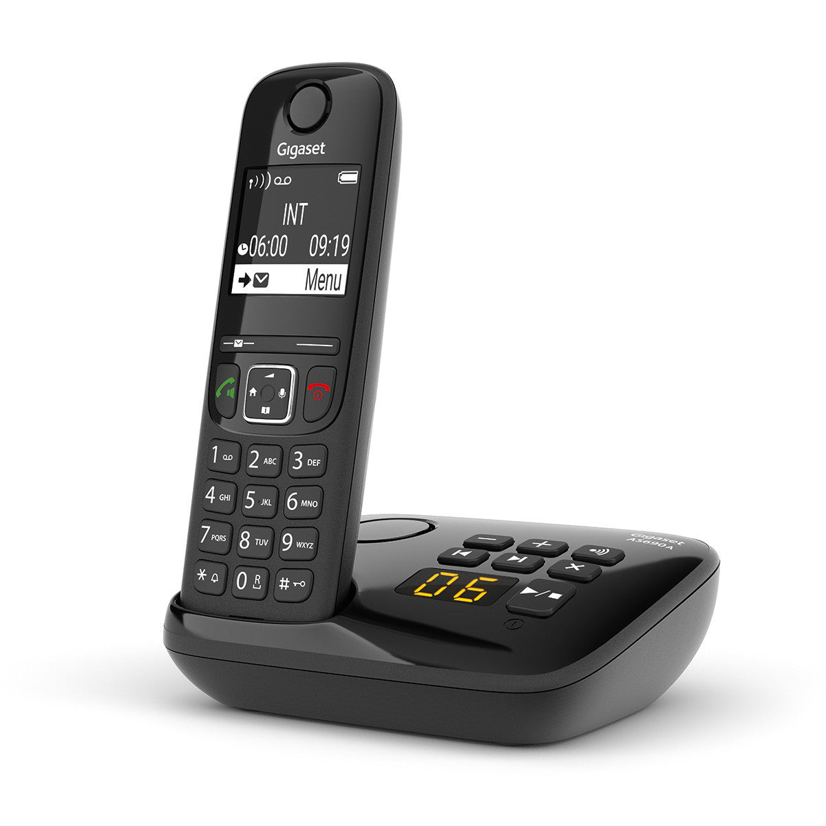 Gigaset AS690 A – DECT-Telefon, freisprechen, mit AB, 2" Display, schwarz