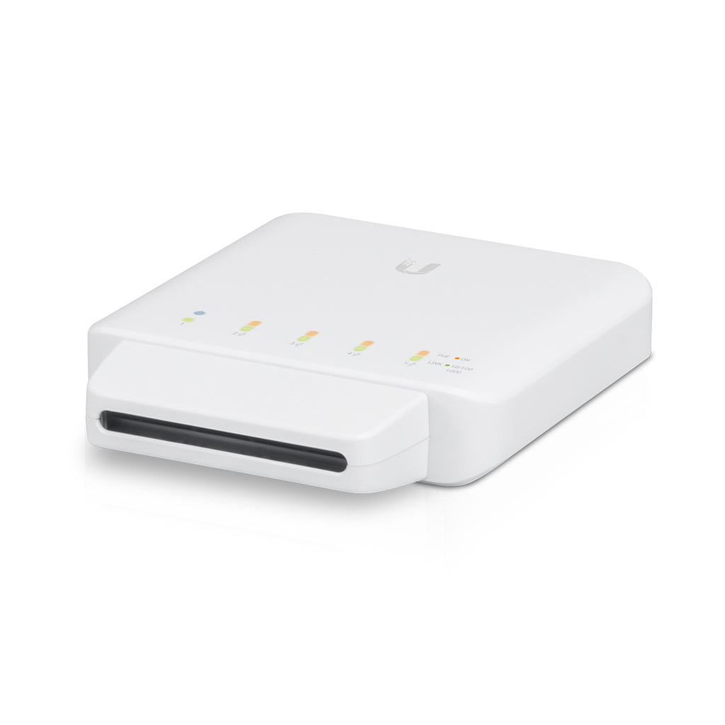 Ubiquiti UniFi Switch Flex – Managed L2 Switch – 5× 1G (4× PoE), PoE/PoE+/PoE++, PoE-Budget 46 W, Desktop