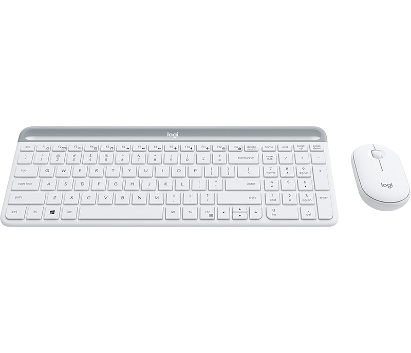 Logitech MK470 Slim Combo – Tastatur, kabellos (2,4 GHz), UK-Layout (EN), Weiss
