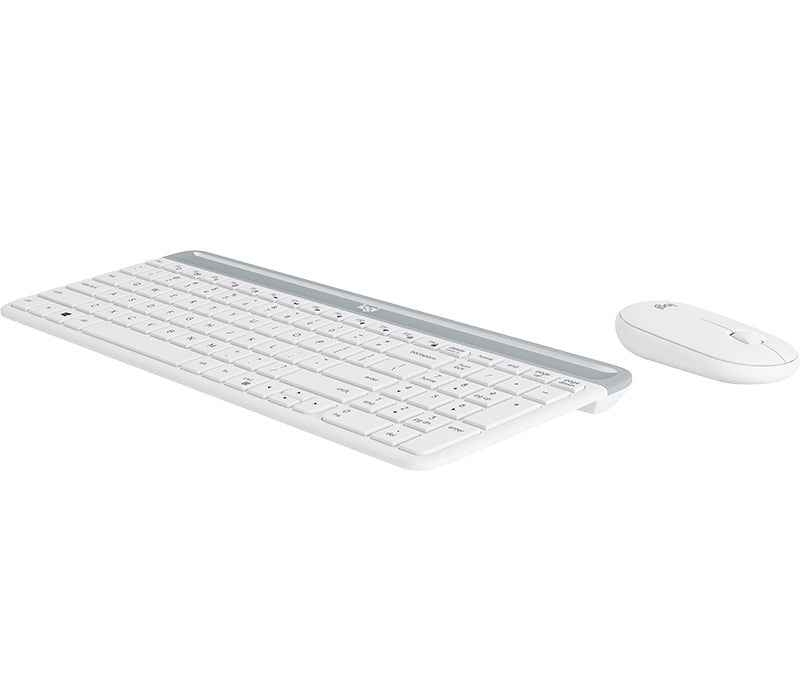 Logitech MK470 Slim Combo – Tastatur, kabellos (2,4 GHz), UK-Layout (EN), Weiss