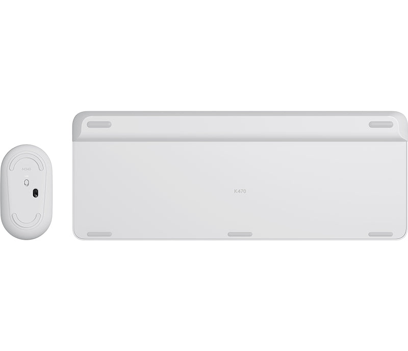 Logitech MK470 Slim Combo – Tastatur, kabellos (2,4 GHz), UK-Layout (EN), Weiss