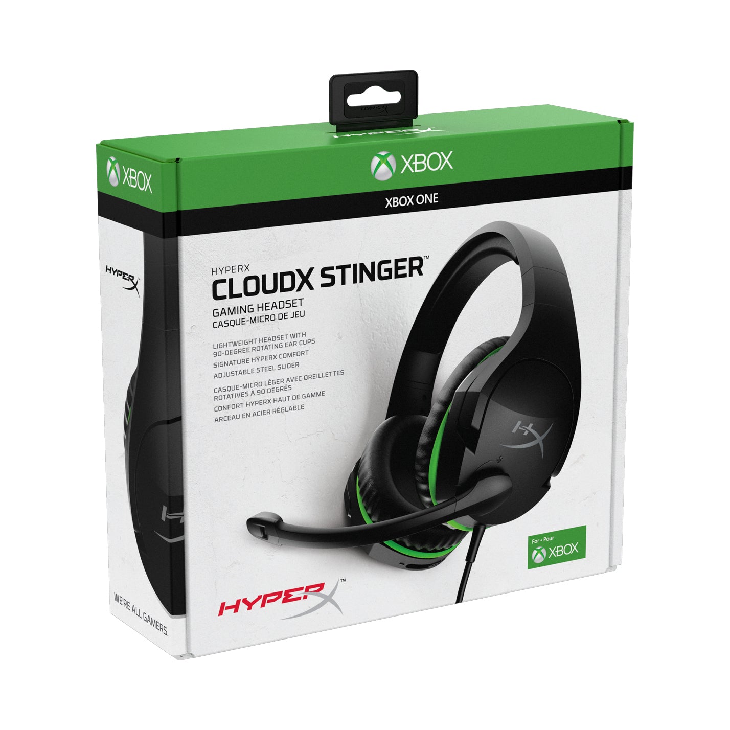 HyperX CloudX Stinger Gaming-Headset – Over-Ear, Stereo, Kabelgebunden, 3,5 mm Klinke, für Xbox, Schwarz/Grün
