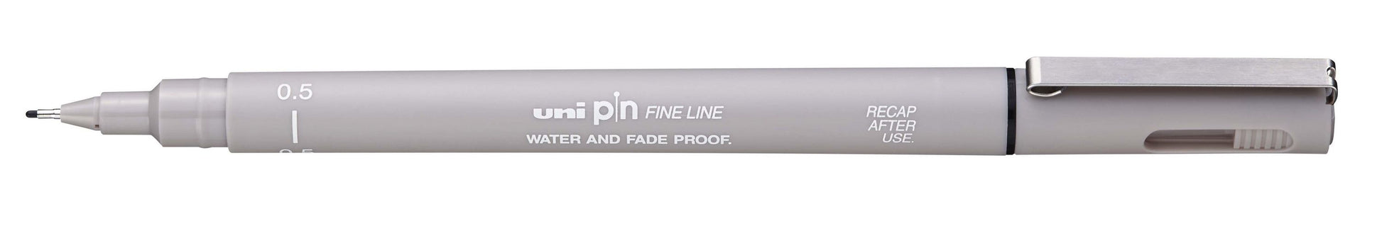 Uni-Ball Pin Fineliner – 0,5 mm, grau, 1 Stk., wasserfest