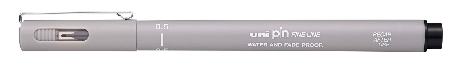Uni-Ball Pin Fineliner – 0,5 mm, grau, 1 Stk., wasserfest