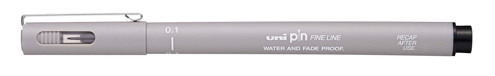 Uni-Ball Pin Fineliner – 0,1 mm, grau, 1 Stk., wasserfest