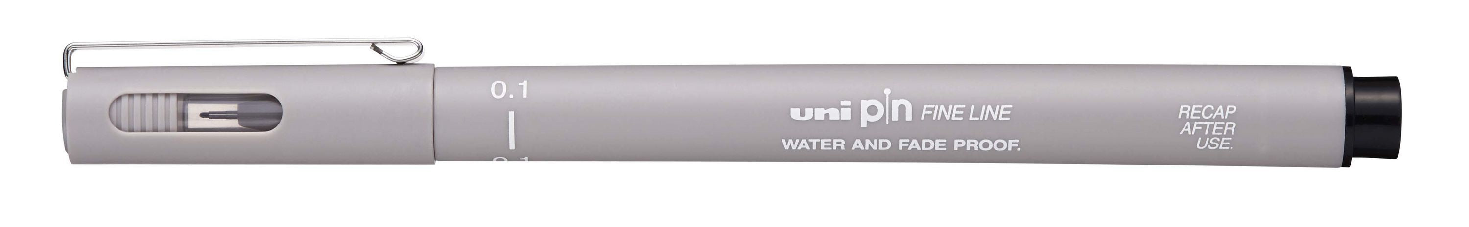 Uni-Ball Pin Fineliner – 0,1 mm, grau, 1 Stk., wasserfest