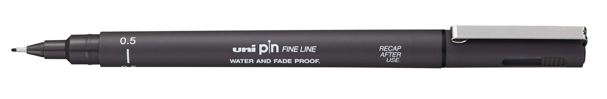 Uni-Ball Pin Fineliner – 0,5 mm, grau, wasserfest