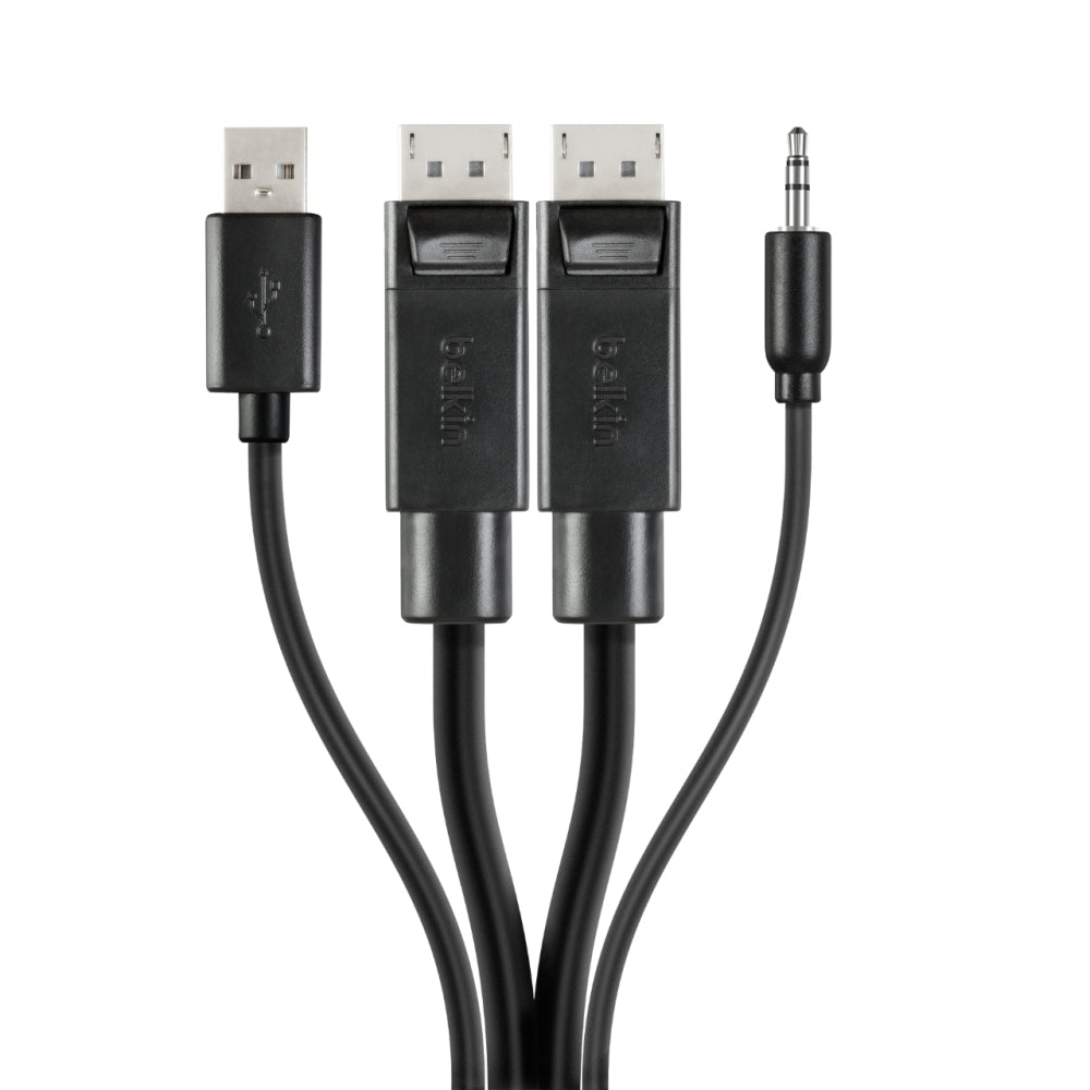 Belkin DisplayPort (Stecker) auf USB-A/USB-B Adapter – Audio, 15 cm
