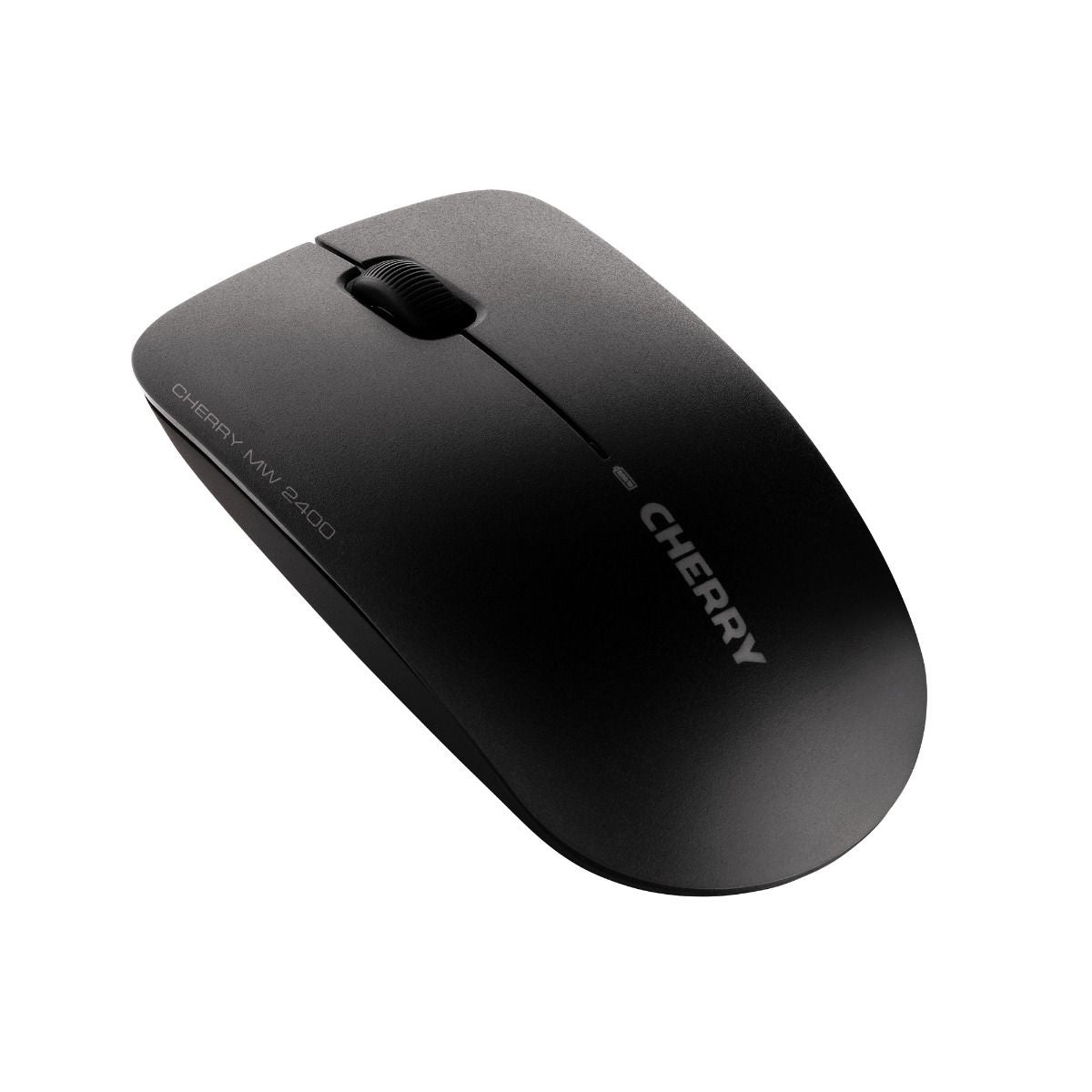 CHERRY MW 2400 Maus – kabellos, 2,4 GHz, USB-A, 1'200 dpi, 3 Tasten, beidhändig, Nano-Empfänger, schwarz
