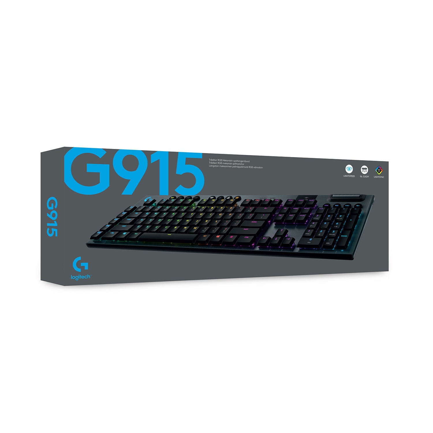 Logitech G G915 LIGHTSPEED – Gaming-Tastatur – Mechanisch, Bluetooth & 2,4 GHz (USB-A Empfänger) – Beleuchtet