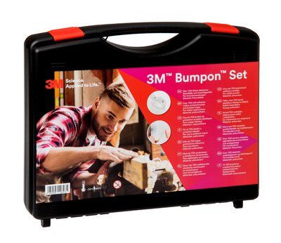 3M Bumpon Elastikpuffer-Set – Polyurethan (PU), Schwarz/Transparent, selbstklebend, Sortiment im Koffer