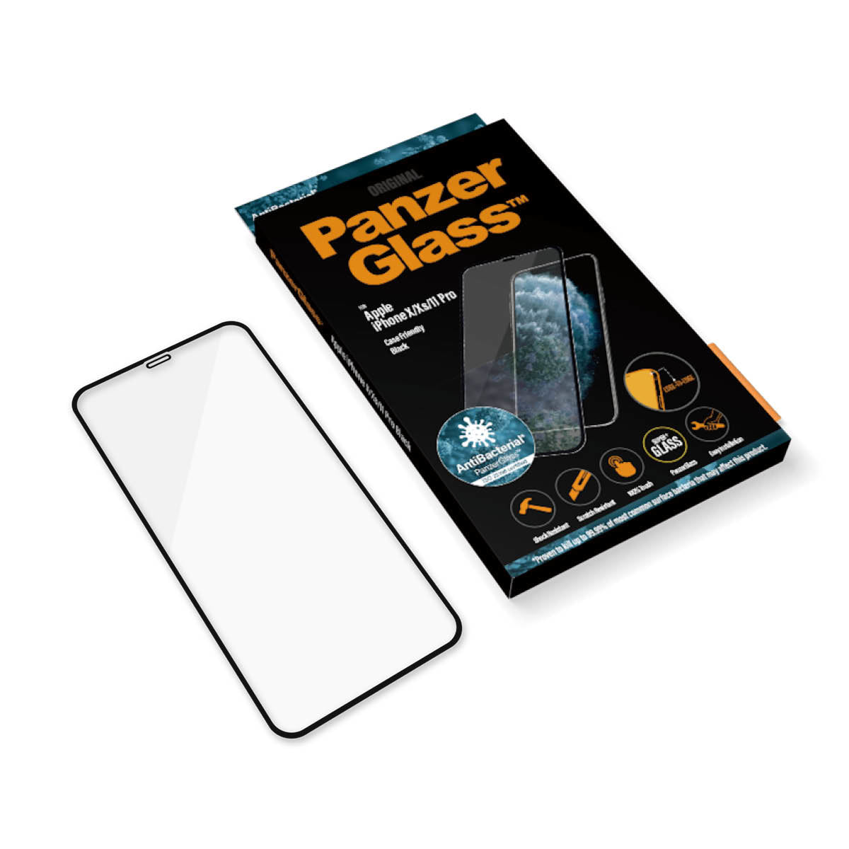 PanzerGlass Displayschutzglas – für Apple iPhone X/Xs/11 Pro – kratzresistent, anti-fingerprint, Hartglas