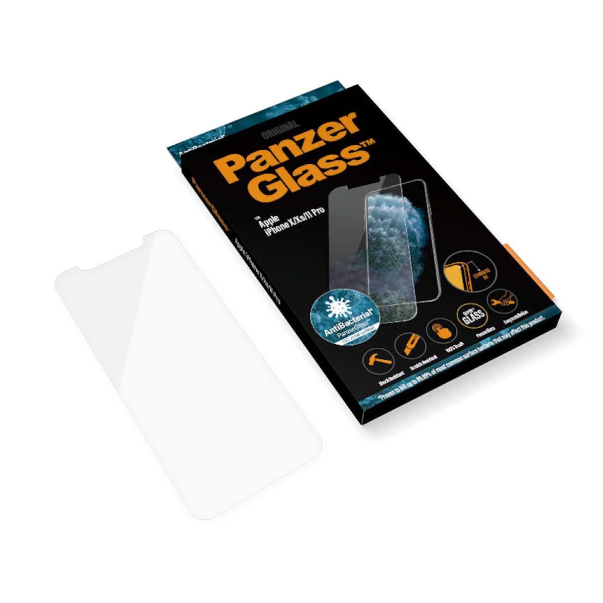 PanzerGlass Displayschutzglas – für Apple iPhone X/Xs/11 Pro, Hartglas, Transparent